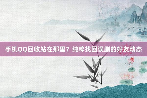 手机QQ回收站在那里？纯粹找回误删的好友动态