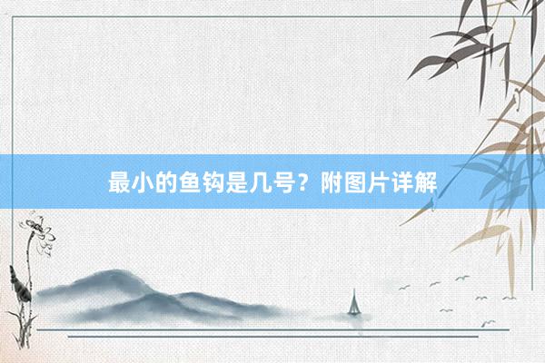 最小的鱼钩是几号？附图片详解